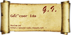 Gácser Ida névjegykártya