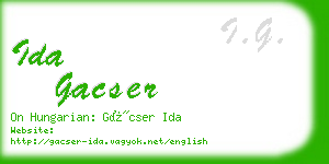 ida gacser business card